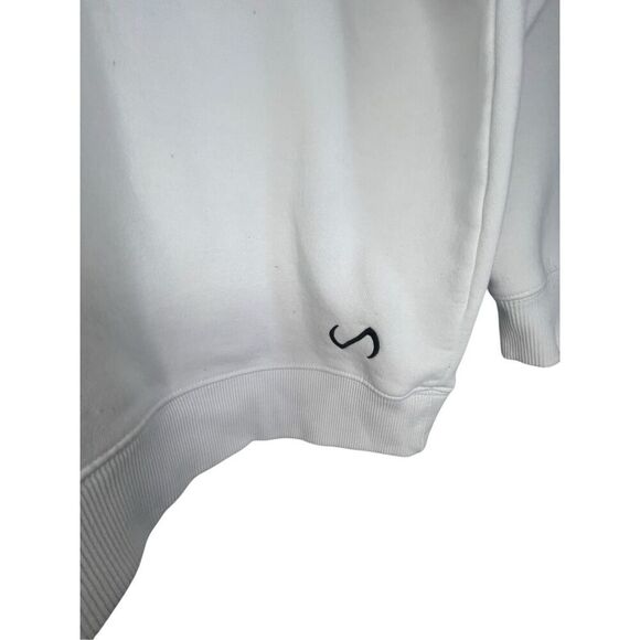 TLF White Oversized Crewneck Sweatshirt With Logo On Front - Picture 5 of 5